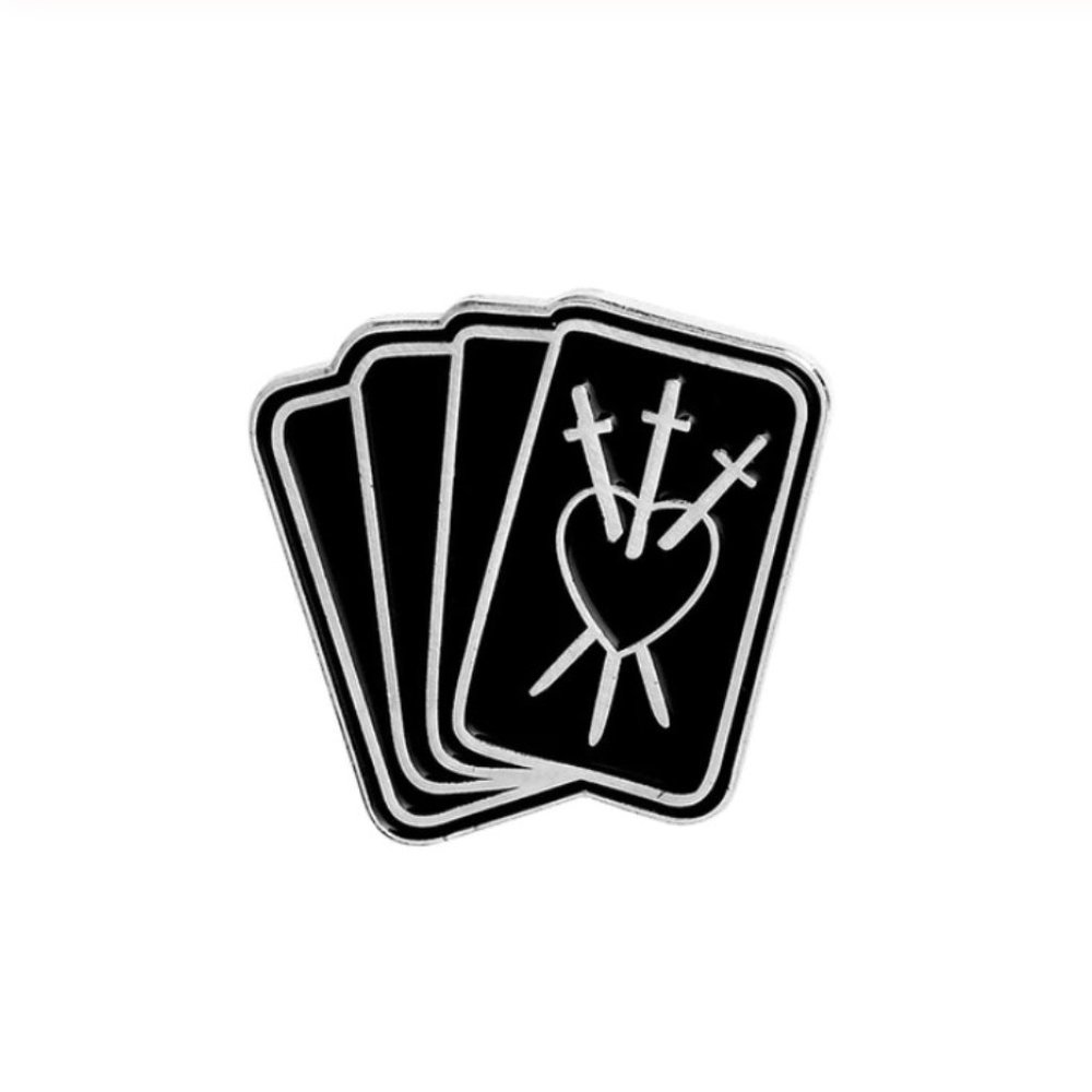Tarot enamel pin three of swords